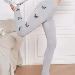 Leggings con estampado de mariposa de cintura ancha