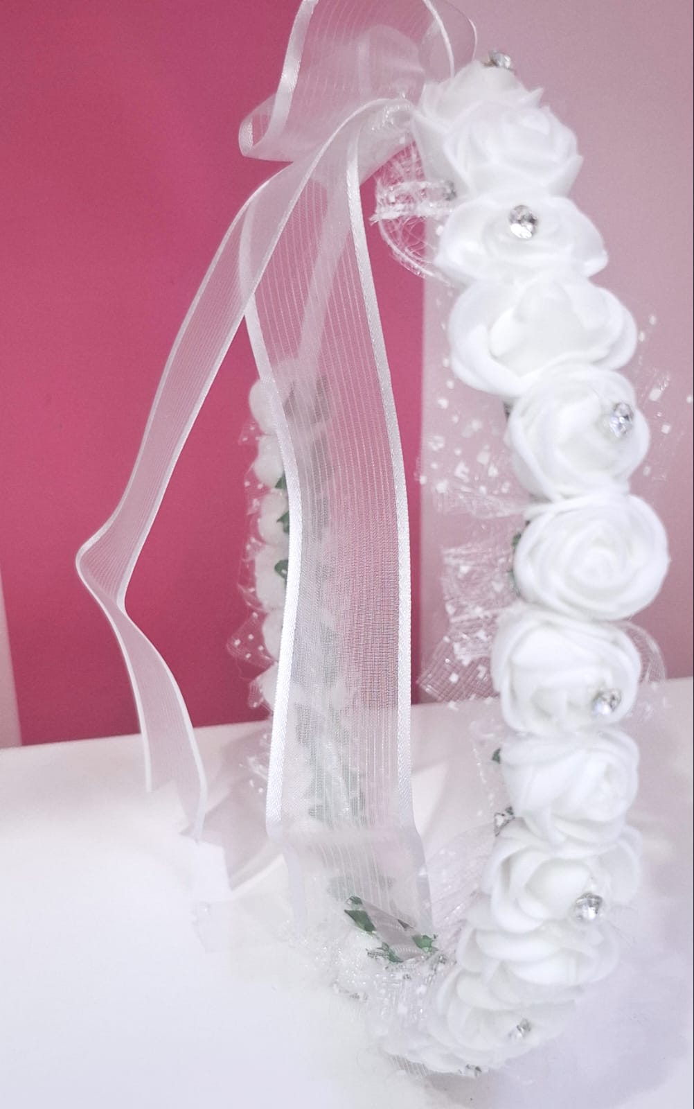 Corona rosas niñas - Imagen 2