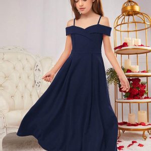 Vestido Azul dulce de fiesta maxi elegante