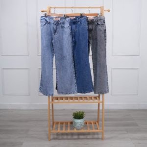 Pantalón Jeans niñas palazo lavado frosteado