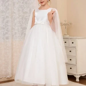Vestido de fiesta de lujo para niñas con estilo de princesa minimalista
