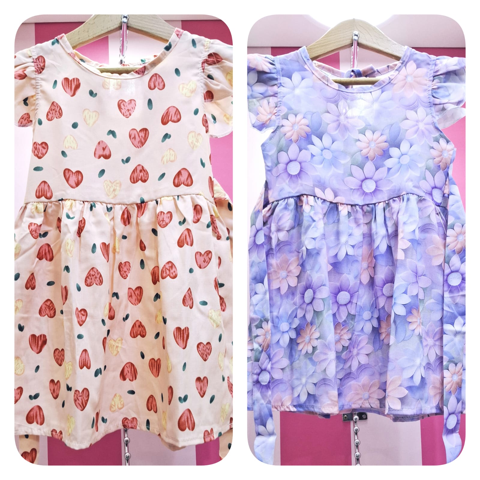 Vestido básico niñas chalis estampado floreado 100% algodón - Imagen 4