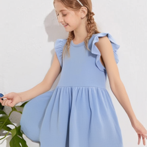 Vestido básico niñas lino 100% algodón