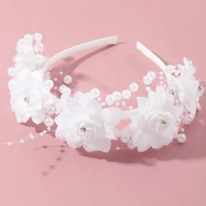 Diadema De Flores Blanca Para Niñas