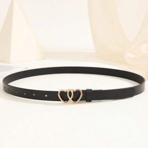 Cinturón moderno y elegante para niñas hebilla dorada corazón