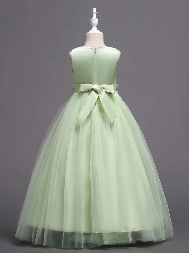 Vestido de fiesta verde elegante bordado - Imagen 2
