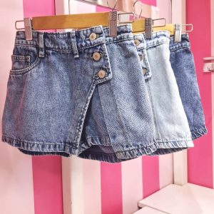 Falda Short denim niñas lavado frosteado modelo 2026