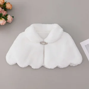 Chal elegante premium de lujo cuello redondo adorno perlas