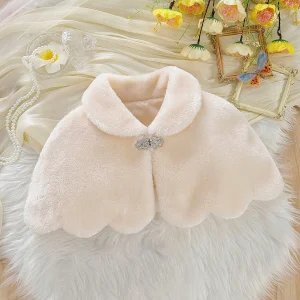 Chal elegante premium de lujo cuello redondo adorno perlas Champán