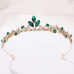 Corona de princesa pedrería verde