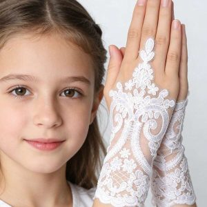 Guantes blancos minimalista decoración floral